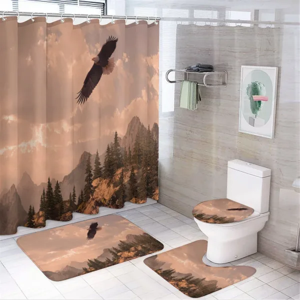 Nature Rocky Mountains on a shower curtain