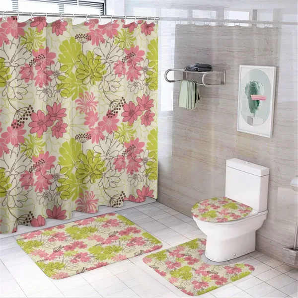 Pastel Petals Blooming on a shower curtain