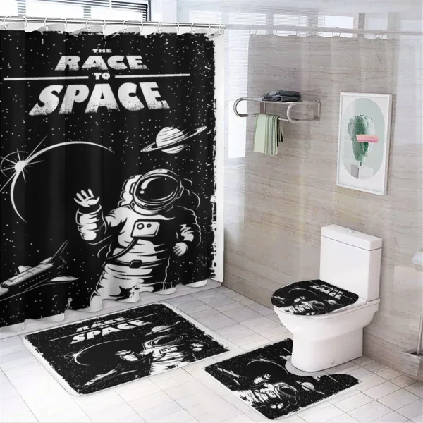 Race to Space on a shower curtain
