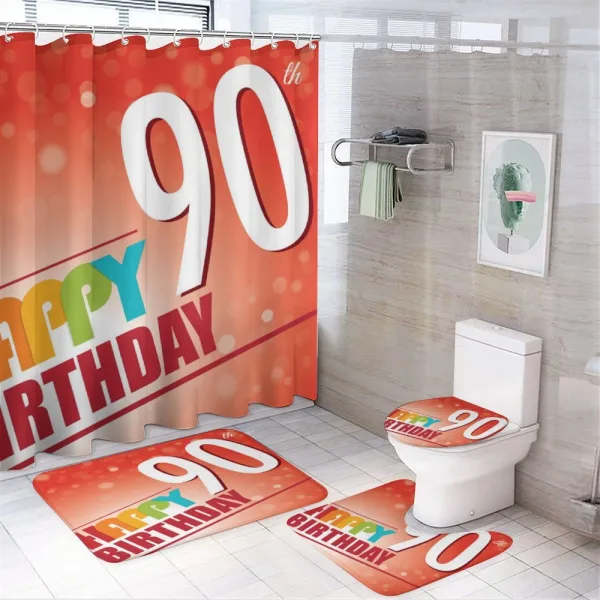Retro Style Image on a shower curtain