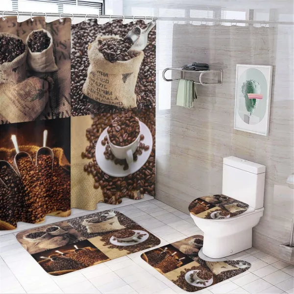 Rustic Collage of Grains on a shower curtain