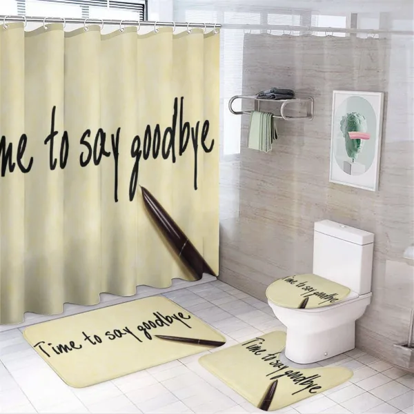 Time to Goodbye on a shower curtain