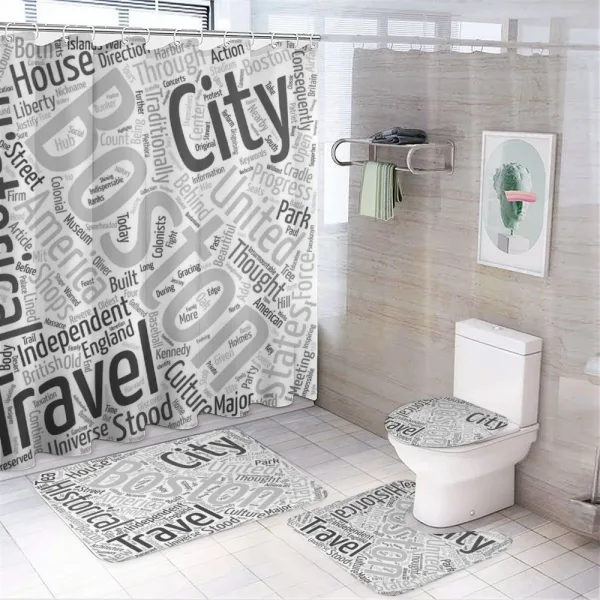 Worldcloud for Tourists on a shower curtain