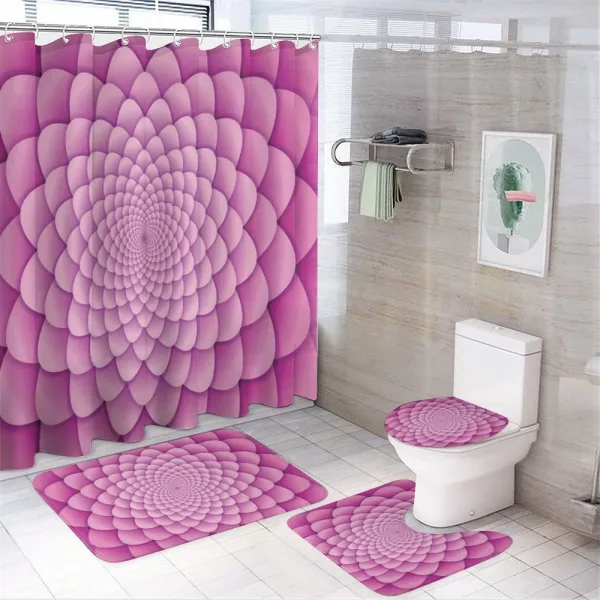 Abstract Spiral Lotus on a shower curtain