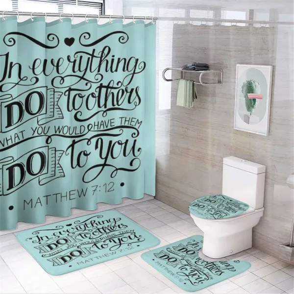 Ancient Phrase Modern Design on a shower curtain