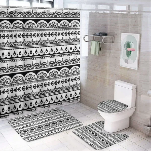 Borders with Leaf on a shower curtain