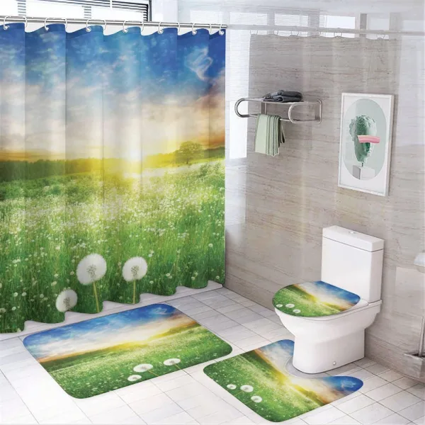 Dandelion Flower Field on a shower curtain
