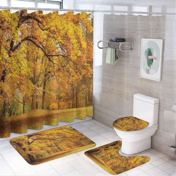 Fall Pale Maple Trees on a shower curtain