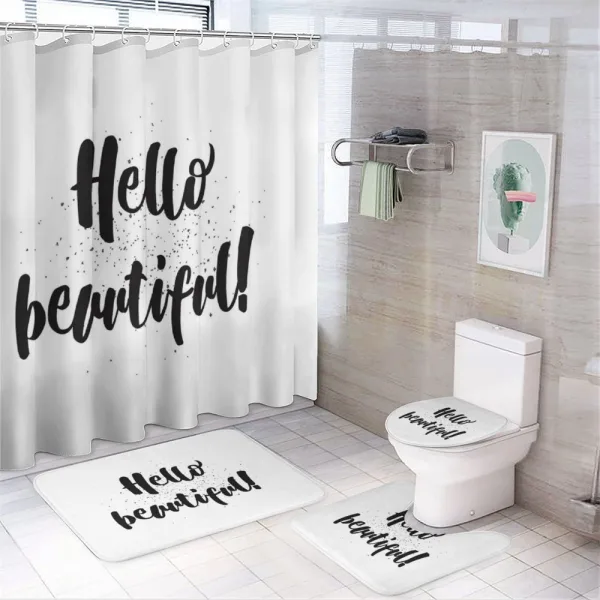 Hand Letters Tiny Dots on a shower curtain