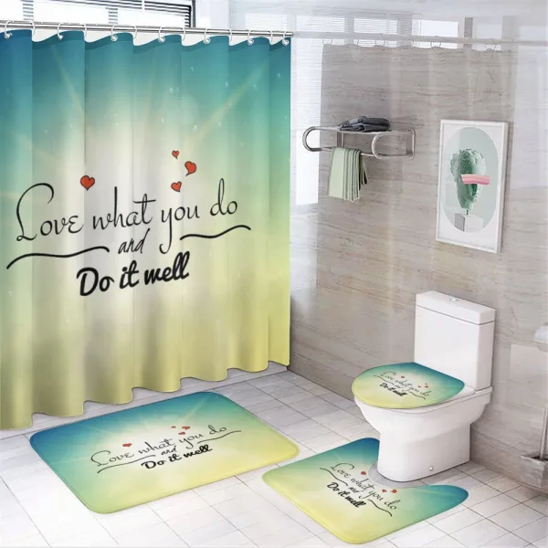 Hearts and Powerful Message on a shower curtain