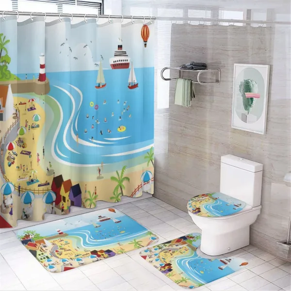Holiday Destinations on a shower curtain