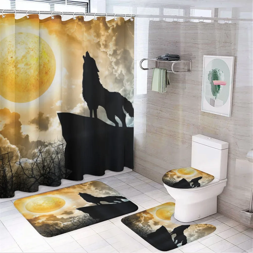 Howling Animal Silhouette Hill — Your design