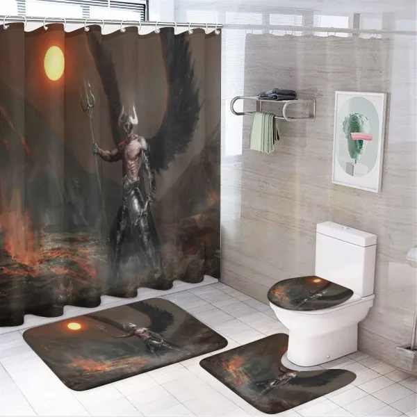 Knight Artwork on a shower curtain