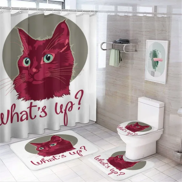 Love Words Cat Kitten on a shower curtain