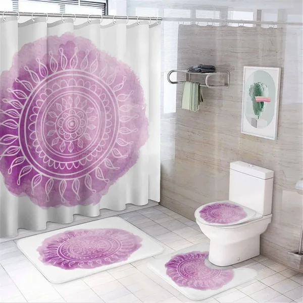 Mandala Watercolor Art on a shower curtain