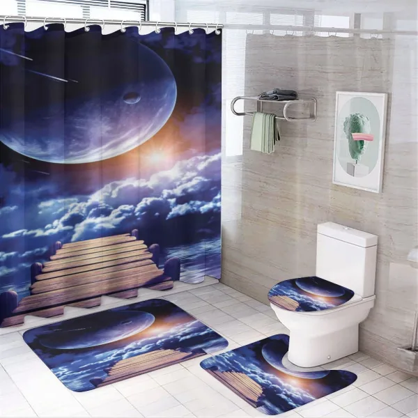 Meteorite Dock Sun on a shower curtain