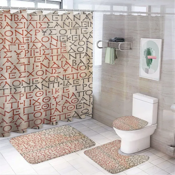 Old Latin Tombstone on a shower curtain