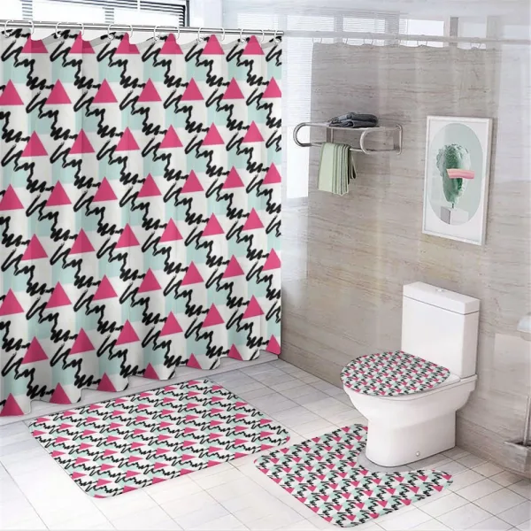 Shapes Scribble Lines on a shower curtain
