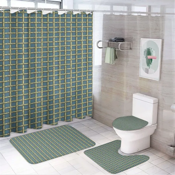 Simplistic Bamboo Cane Cell on a shower curtain
