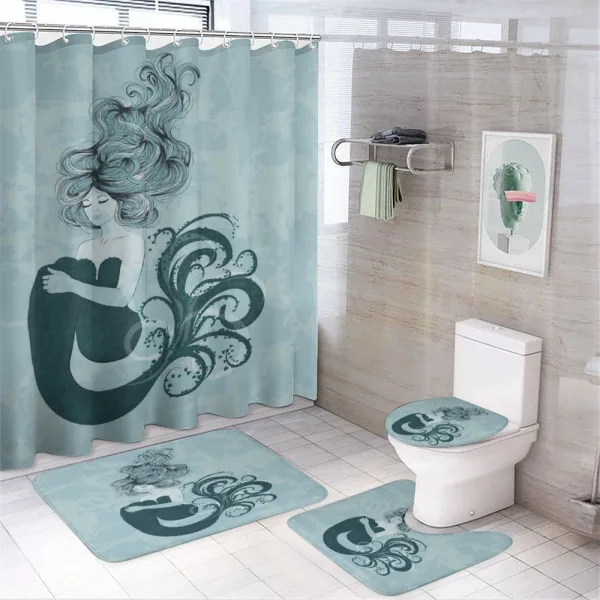 Sleeping Mermaid on a shower curtain