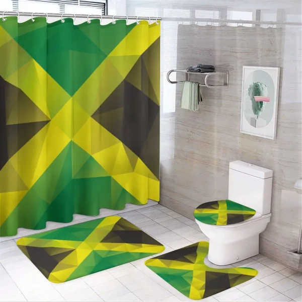 Triangle Polygon Flag on a shower curtain