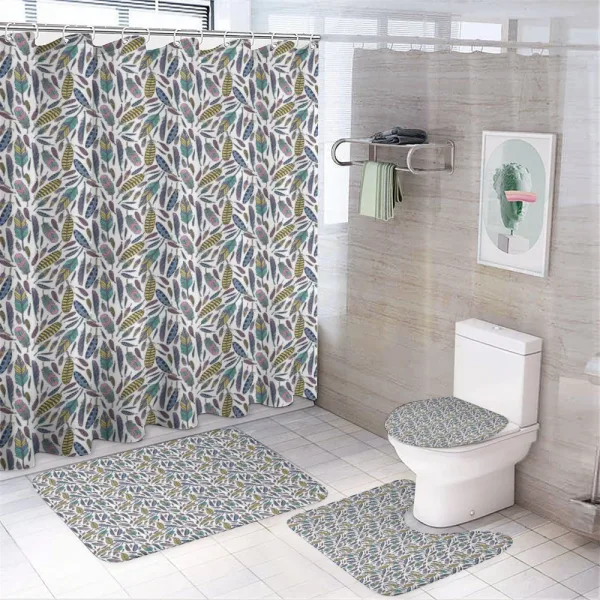 Vivid Feathers Doodle Hippie on a shower curtain