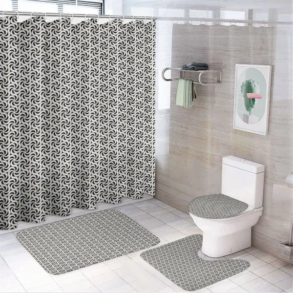 Vortexes Hexagonal on a shower curtain