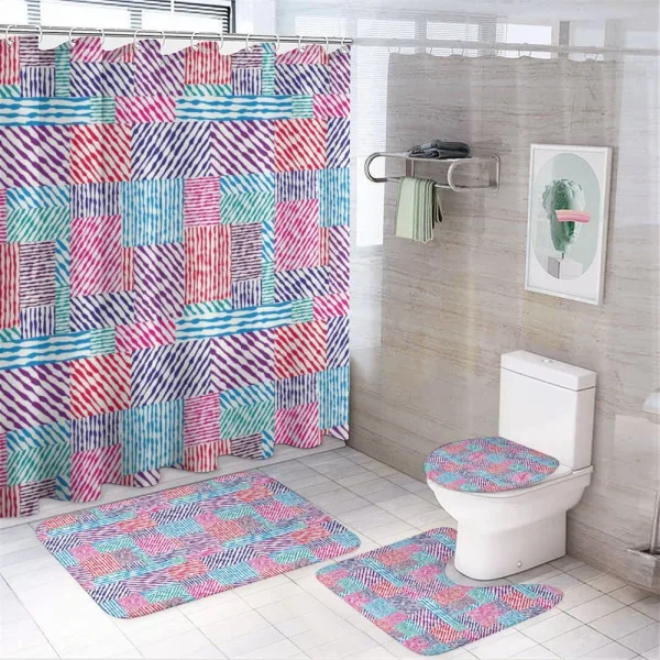 Wavy Lines Vertical on a shower curtain