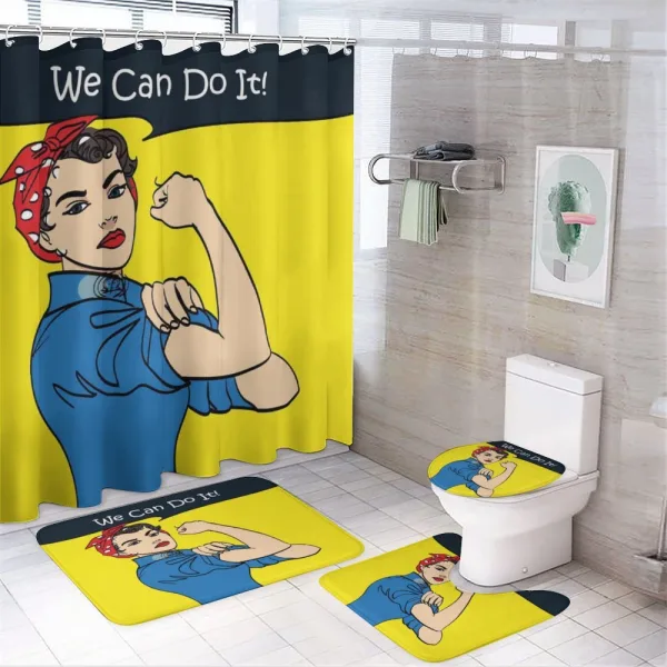 We Can Do It Woman on a shower curtain