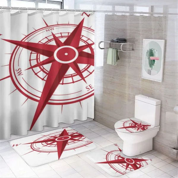 Angle Drawn Navigate Star on a shower curtain