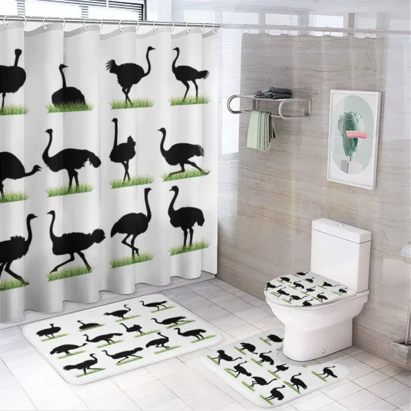 Animal Silhouette Grass on a shower curtain