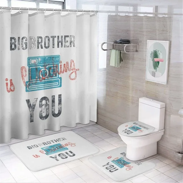 Big Brother is Watching on a shower curtain