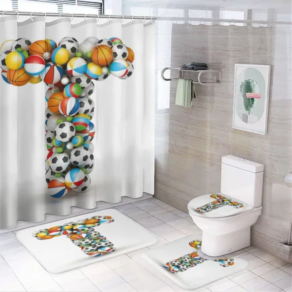 Big Small Game Balls on a shower curtain