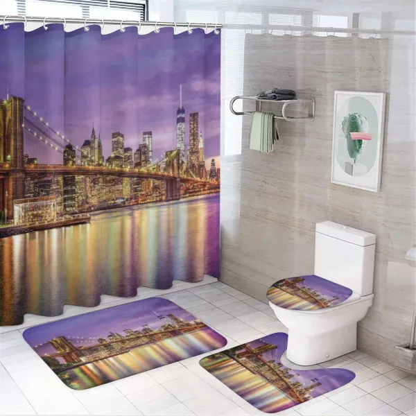 Broadway Scenery NYC on a shower curtain