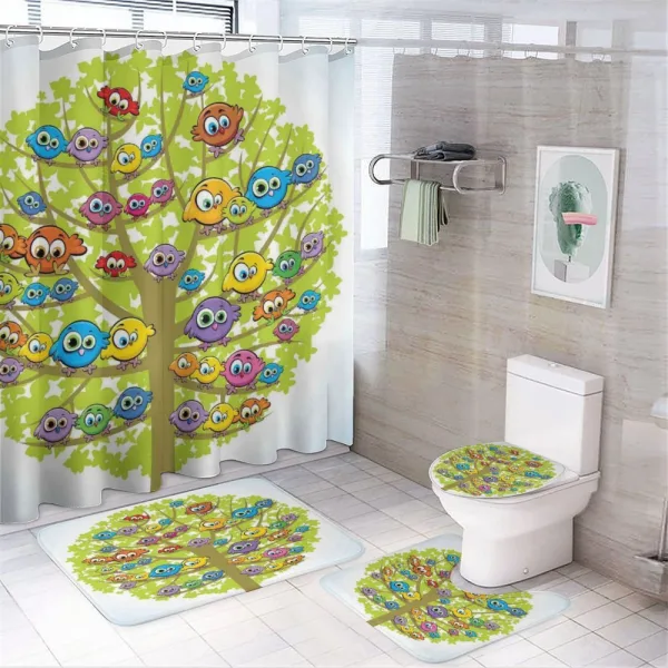 Canary Bird Fun Family on a shower curtain