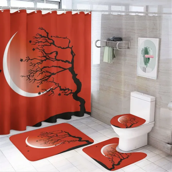 Digital Scene Tree Moon on a shower curtain