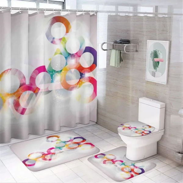 Disc Shapes Circles on a shower curtain