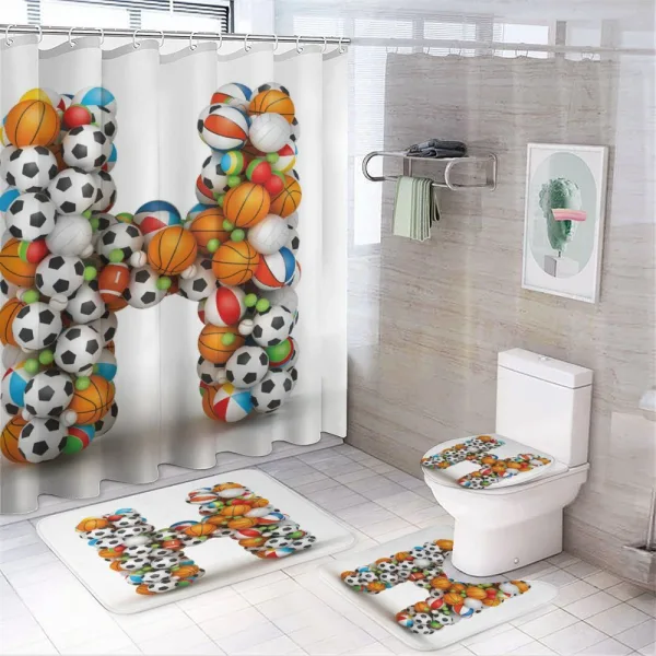 Gaming Balls Sports on a shower curtain