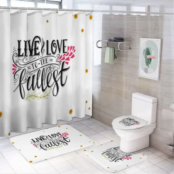 Live to the Fullest Retro on a shower curtain