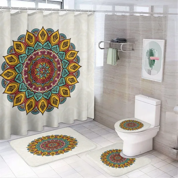 Mandala Vintage Elements on a shower curtain