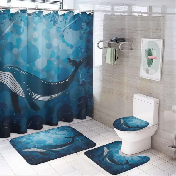 Marine Motif Ocean Retro on a shower curtain