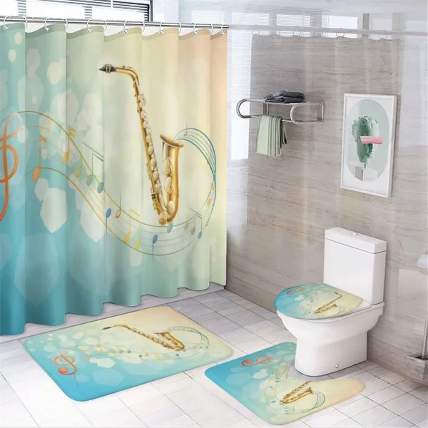 Musical Notes Vibes on a shower curtain
