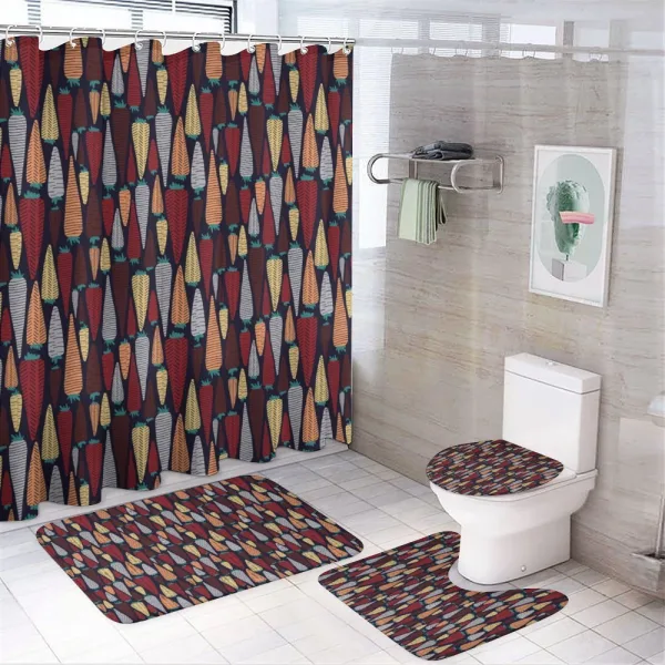 Root Vegetable Design Doodle on a shower curtain