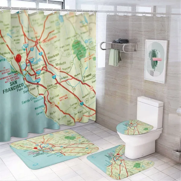 San Francisco Area Vintage on a shower curtain