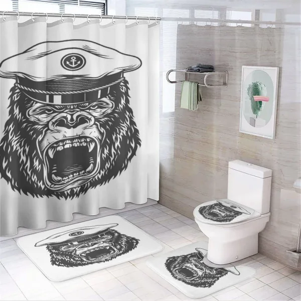 Seaman Gorilla Art on a shower curtain