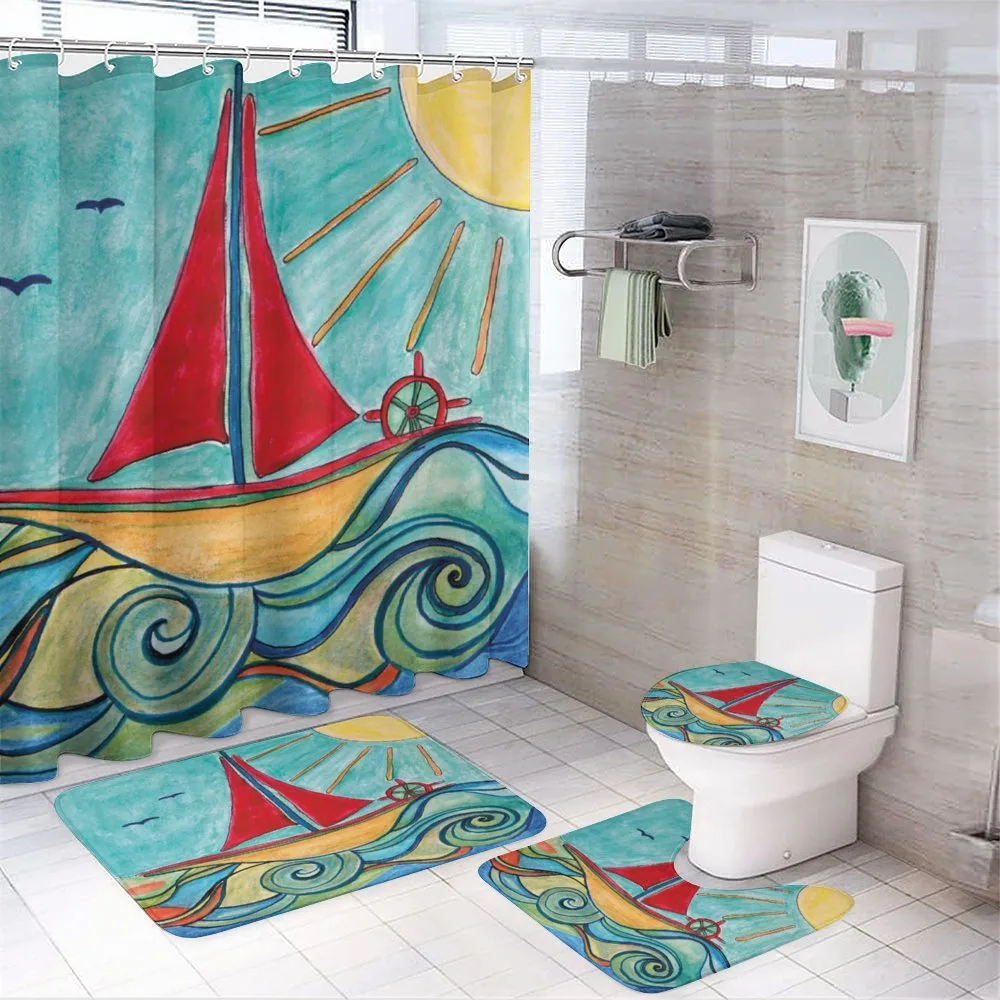 Ship in Waves in Sea — Your design