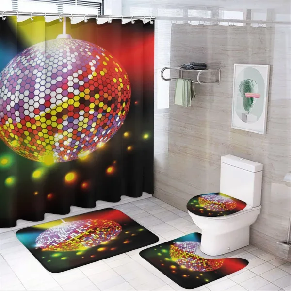 Vivid Disco Ball on a shower curtain