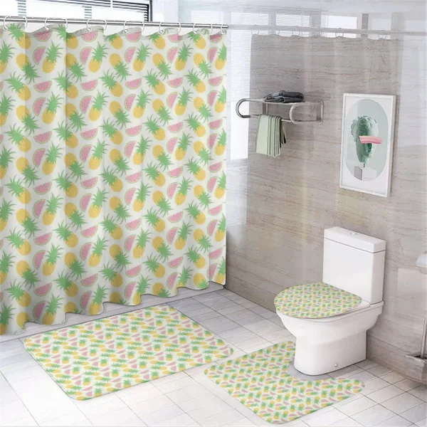 Watermelon and Dots on a shower curtain