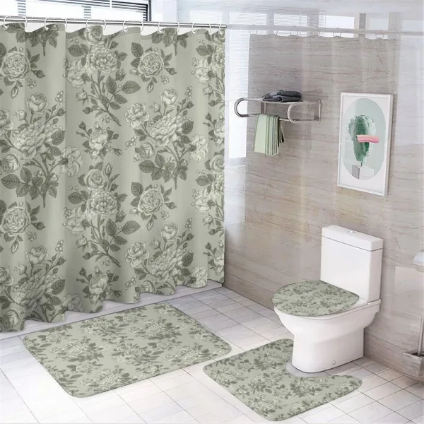 Bamboo Tree Leaves on a shower curtain