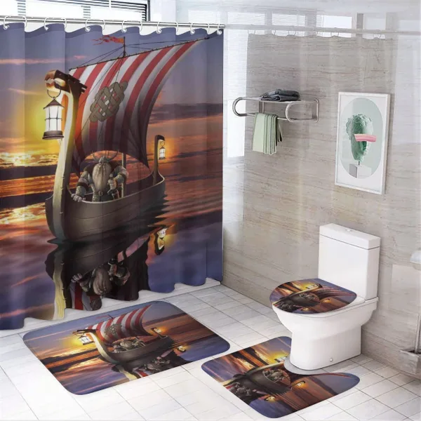 Barbarian Warrior Print on a shower curtain